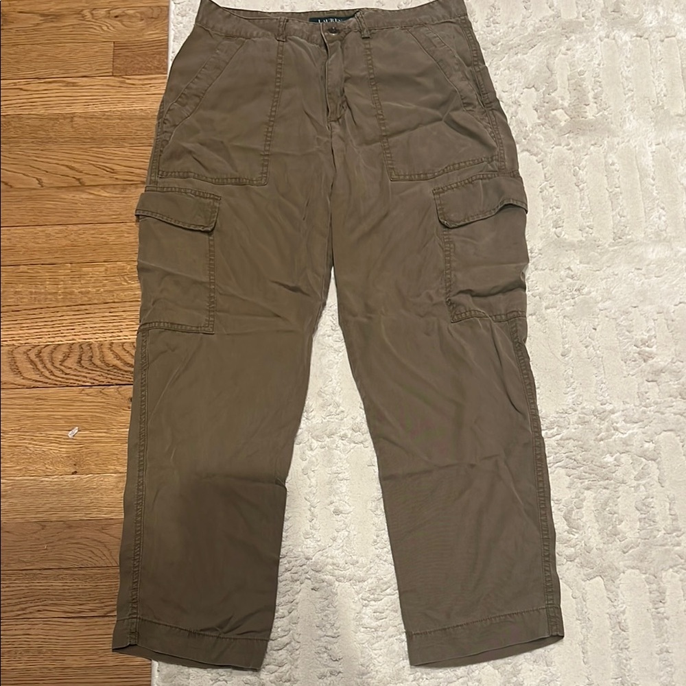 Lauren Ralph Lauren Army Green Cargo Pants Straight-Leg